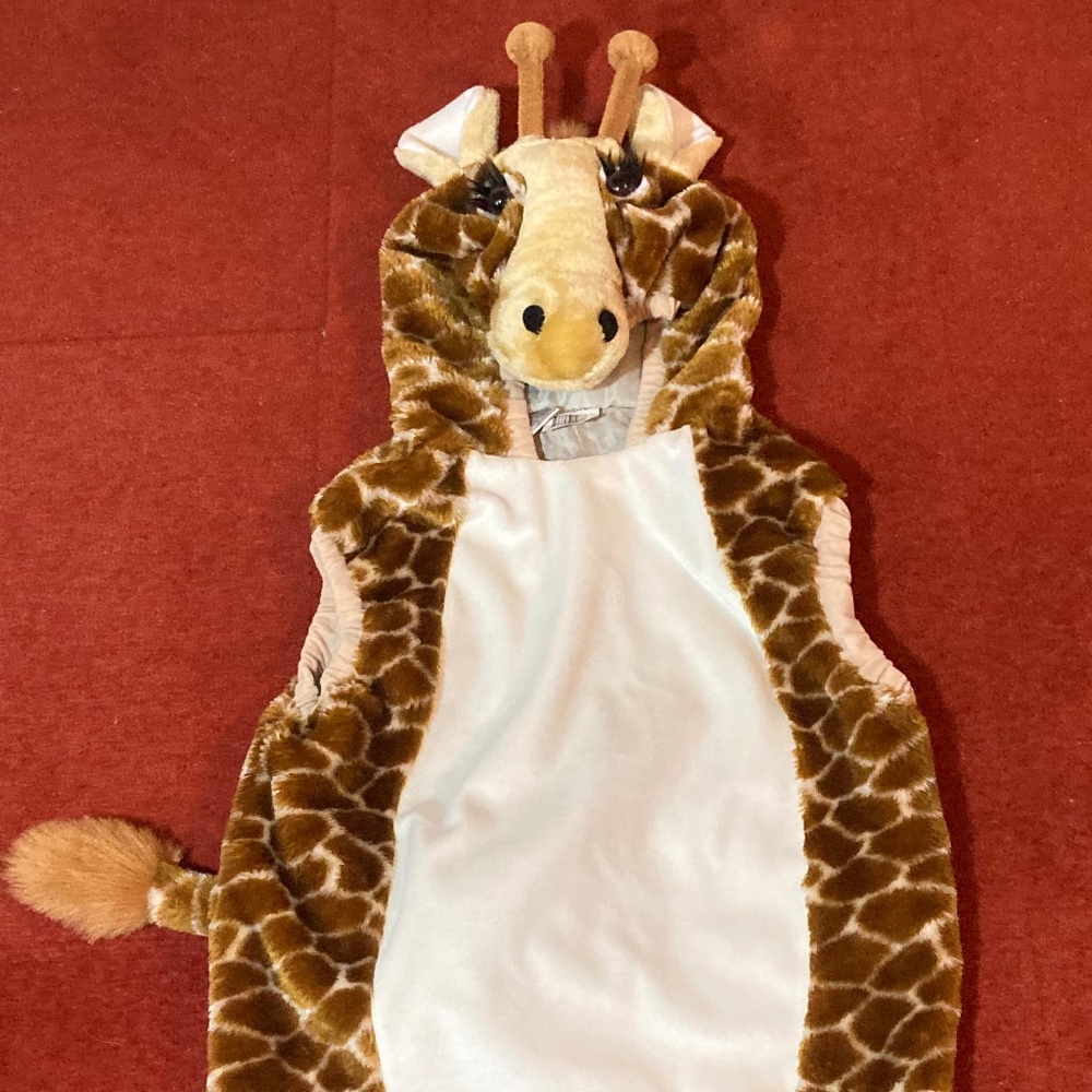 Giraffe Plush Costume -Size Child Large -Halloween Costume Tunic with hood
